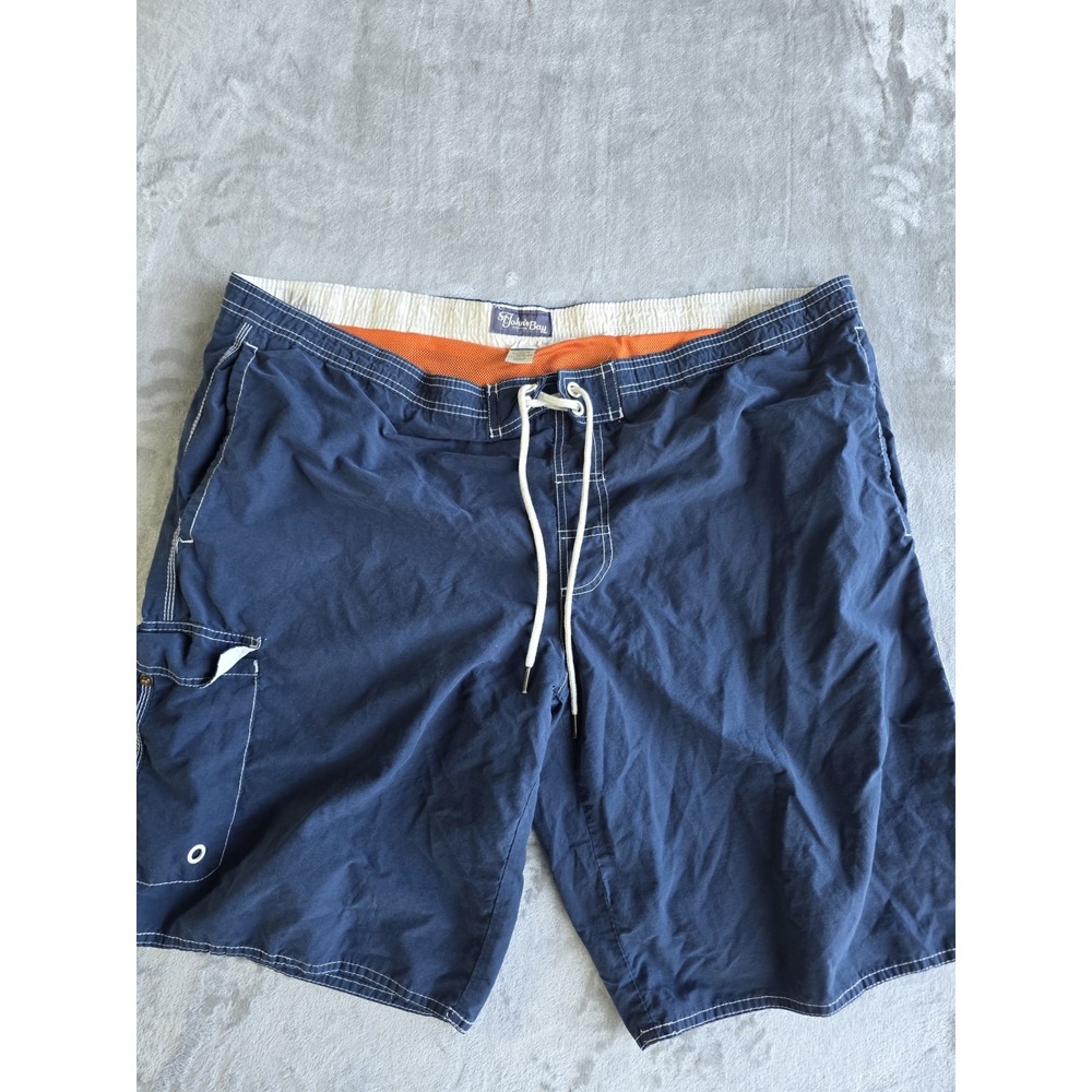 St John's Bay Men's Swim Trunks XXL Navy Blue Board Shorts Mesh Lined Beach